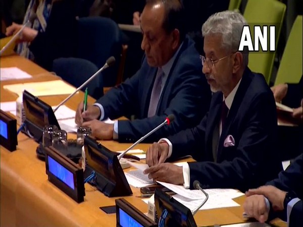 External Affairs Minister S Jaishankar speaking at the 'Launch of Group of Friends to promote Accountability for Crimes Against Peacekeepers' in the Trusteeship Council.