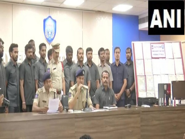 A visual from the Hyderabad Police press briefing (Photo/ANI) 