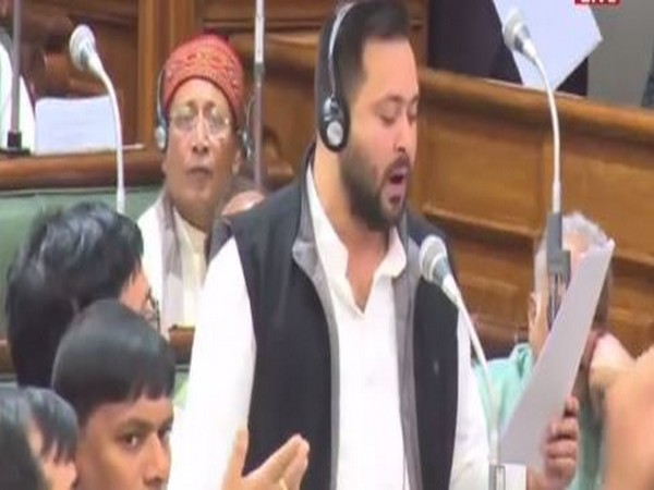 Bihar Deputy Chief Minister Tejashwi Yadav speaking in the state assembly on Friday. 