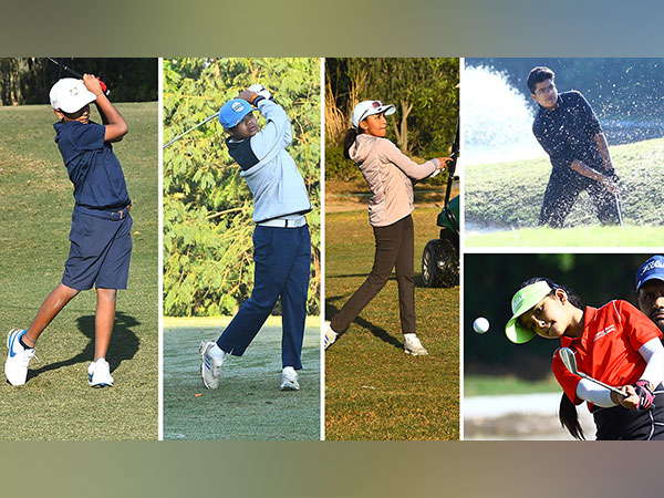 Adit Veeramachaneni (Boys 9), Chaitanya Pandey (Boys 11), Kriti Parekh (Girls 11-12), Udai Middha (Boys 13-14) and Amaira Gulati (Girls 8-Under) at US Kids Golf. (Image: US Kids Golf India)