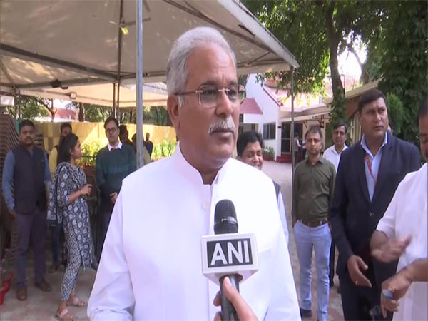 Chhattisgarh Chief Minister Bhupesh Baghel in Raipur (Photo/ANI)