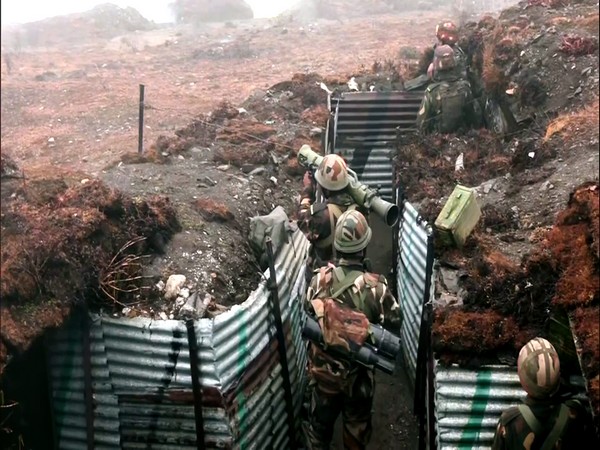 Indian Army soldiers demonstrate a drill in Tawang sector near the Line of Actual Control (LAC) to tackle any threat from the Chinese side (File Photo/ANI)