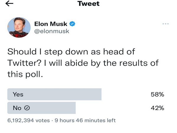 Elon Musk's tweet screenshot