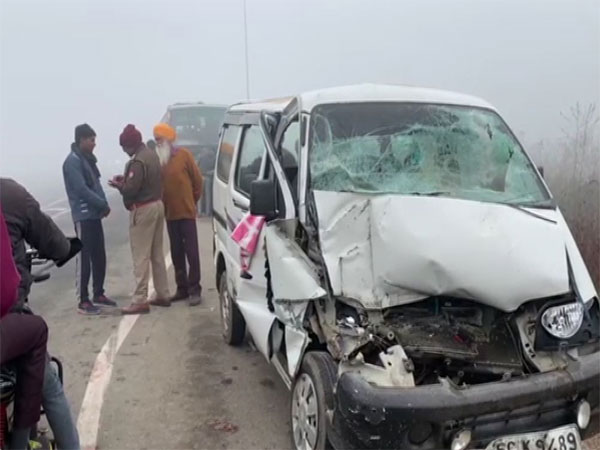 One of the cars damaged in accident at Greater Noida Eastern Peripheral Highway