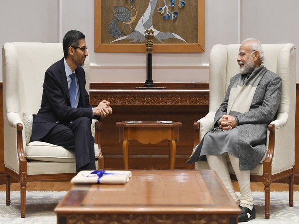 Google CEO Sundar Pichai with Prime Minister Narendra Modi. (Image: Twitter/Sundar Pichai