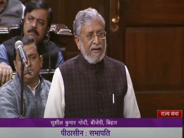 BJP MP Sushil Modi speaking in parliament (Photo/ANI)