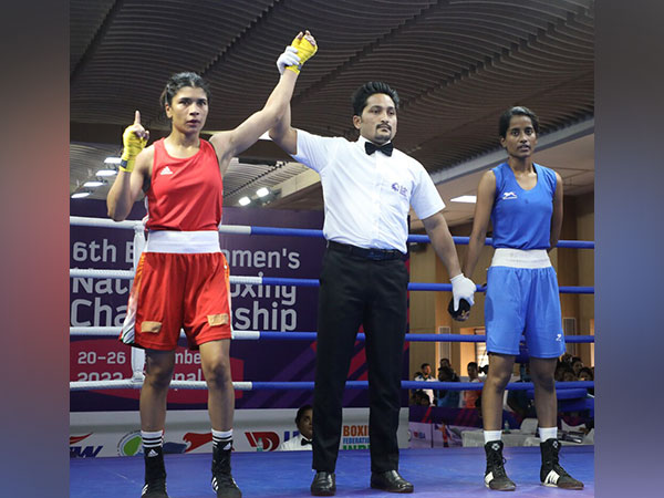 Nikhat Zareen (left) after win. (Photo- BFI)