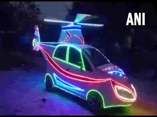 The helicopter styled Nano in Azamgarh. (Photo/ANI)
