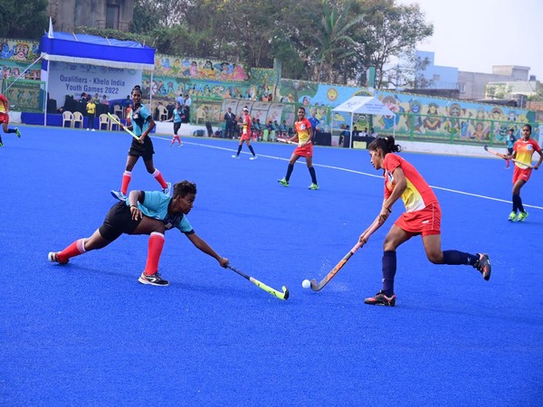 Hockey players in action during Khelo India Youth Games (Image: Hockey India)