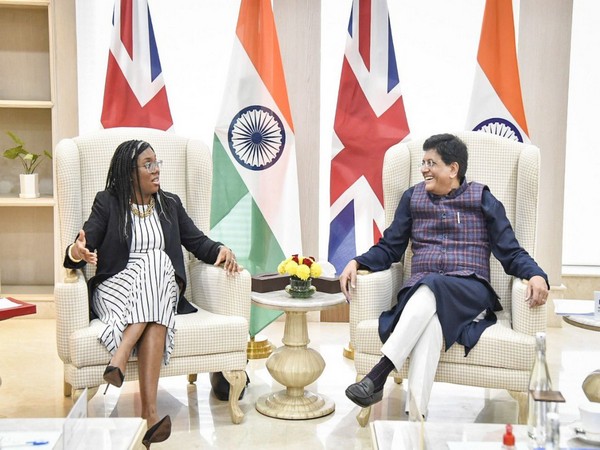 UK Secretary of State for International Trade Kemi Badenoch with Union Commerce and Industry Minister Piyush Goyal (File Image)