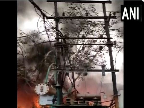 Fire breaks out in a marriage hall in Ghaziabad (Photo/ANI)