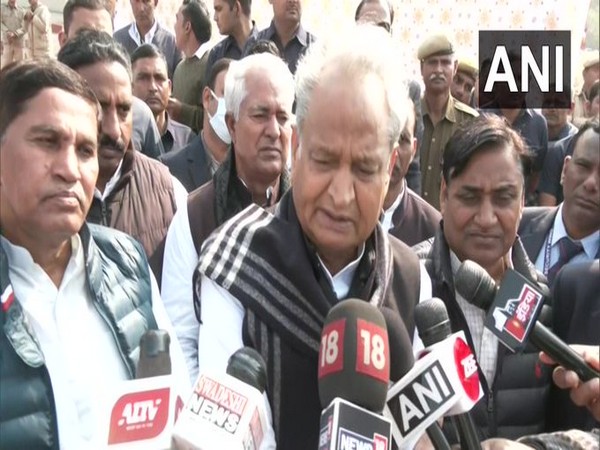 Rajasthan Chief Minister Ashok Gehlot speaking to media on Friday. 
