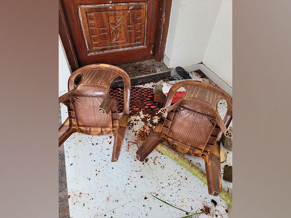 BJP leader Sasikala Pushpa's house after the alleged attack.(ANI/Photo)