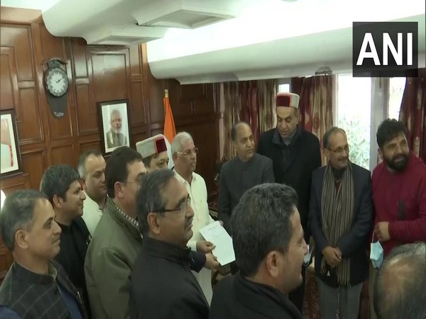 The BJP delegation with Himachal Governor Rajendra Vishwanatha Arlekar. (Photo/ANI)