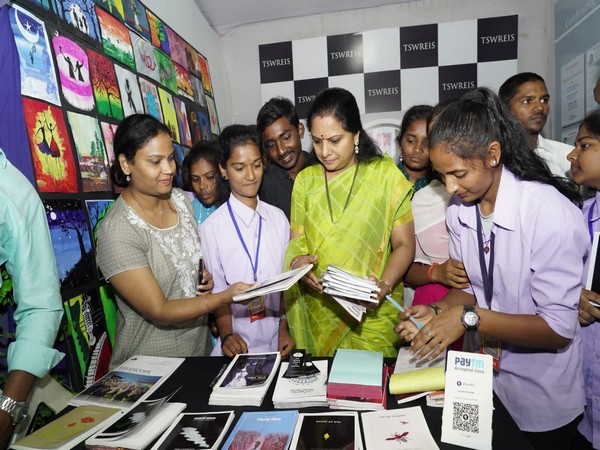 BRS leader K Kavitha at the National Book Fair in Hyderabad. (ANI/Photo)