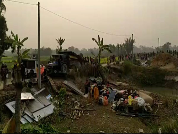 Eviction drive in Barpeta. (Photo/ANI)