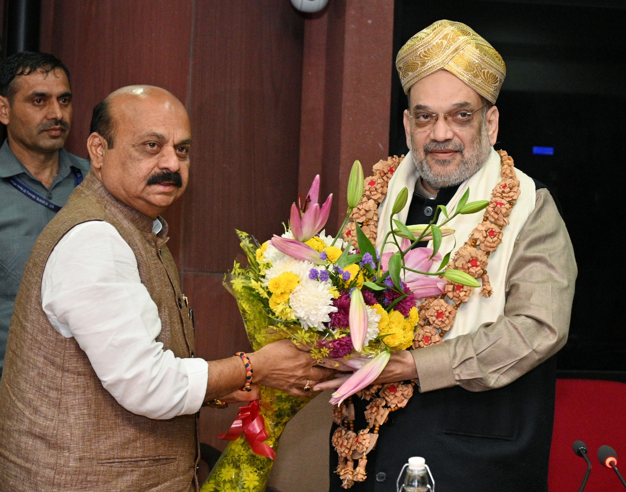 Union Home Minister Amit Shah, Karnataka Chief Minister Basavaraj Bommai on December 14 (Photo:ANI)