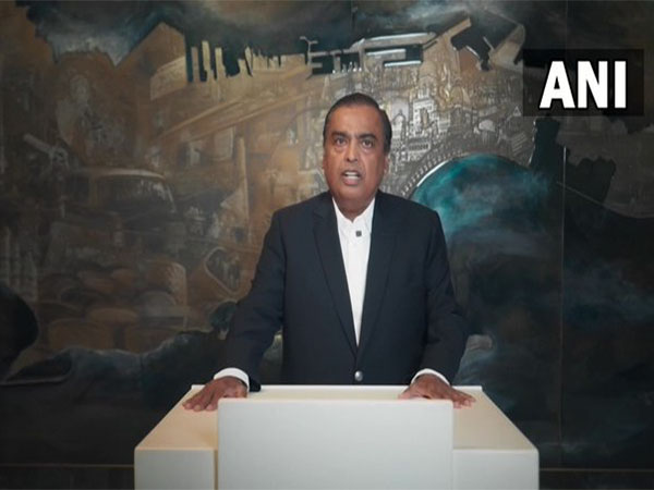 Reliance Industries Chairman Mukesh Ambani at Reliance Family Day Function 2022 (Photo/ANI)