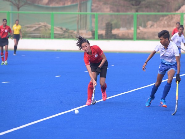 Players in action during day-7 of Khelo India Youth Games Under-18 Women's (Image: HI media)