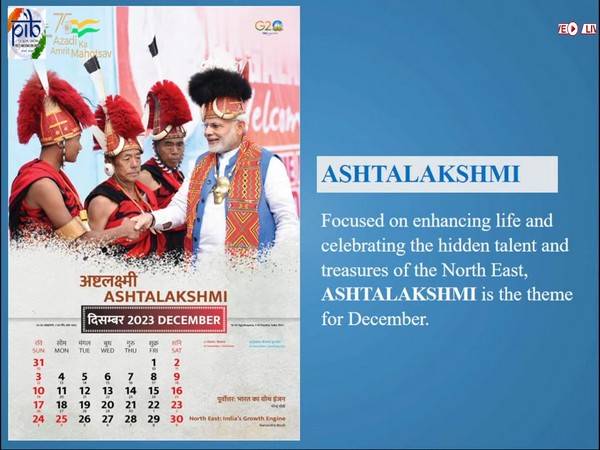 Ashtalakshami in December month of GOI's official calendar 2023 (Photo/ANI)