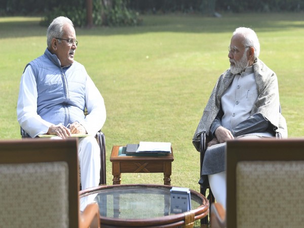 Chhattisgarh Chief Minister Bhupesh Baghel met Prime Minister Narendra Modi (Phoot/ANI)