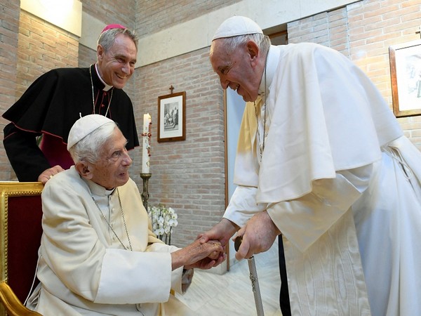 Pontiff Francis (Right) with former Pope Benedict (Left). (Photo Credit - Reuters)
