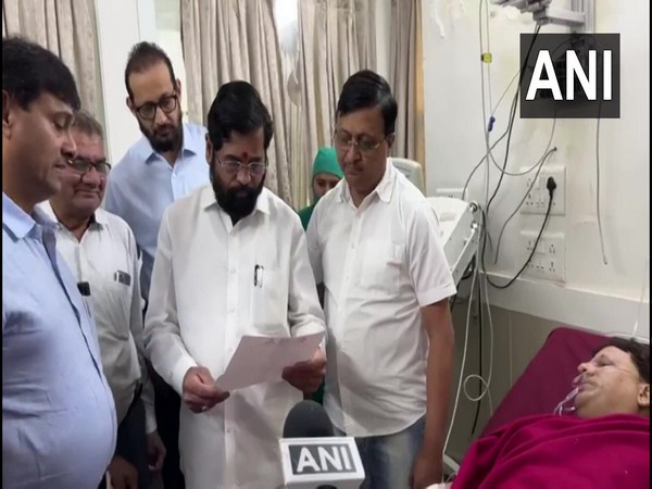 Maharashtra CM Eknath Shinde at the hospital. (Photo/ANI)