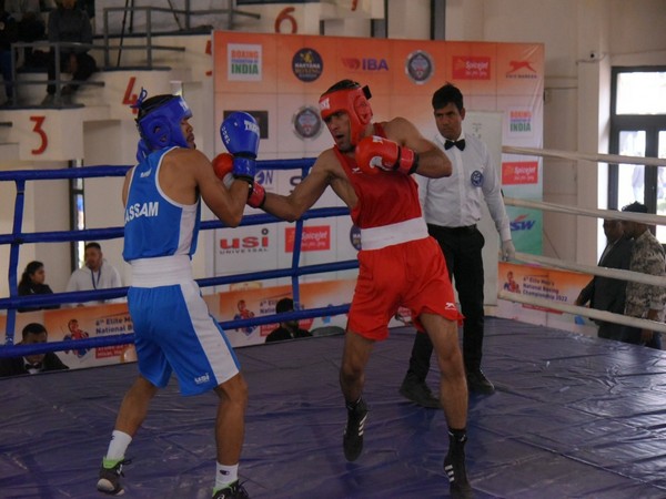 SSCB boxer Mohammad Hussamuddin (In red) in action during National Boxing Championships (Image: BFI media)