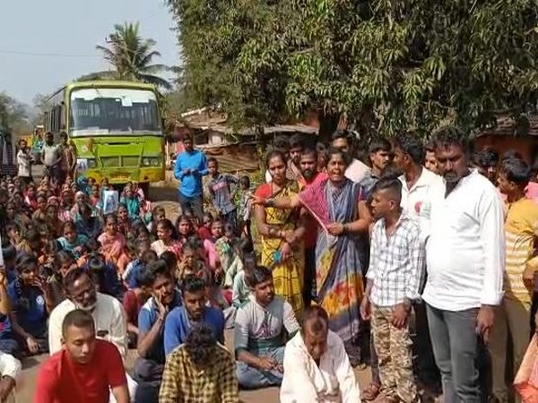 Akkavva's kin and villagers hold protest in Karnataka village (Photo/ANI)