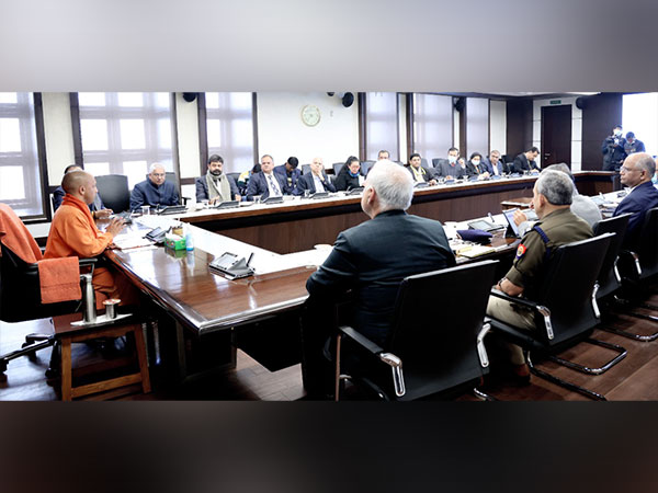 Uttar Pradesh Chief Minister Yogi Adityanath during a review meeting on Covid 19.(Photo/ANI)