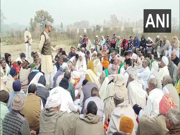 Visuals of Khap panchayat in Jhajjar (Photo/ANI)