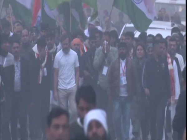 Rahul Gandhi in Bharat Jodo Yatra, UP. (Photo/ANI)