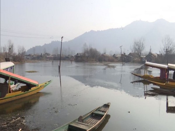 Frozen Dal lake in Srinagar