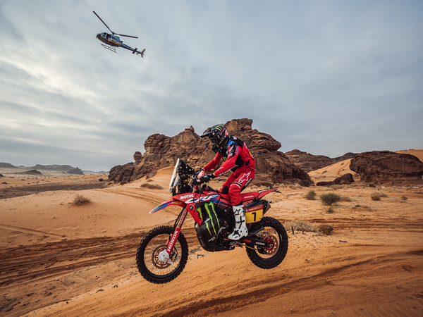 Honda rider Pablo Quintanilla in action during Dakar Rally 2023 (Image: Honda Team)