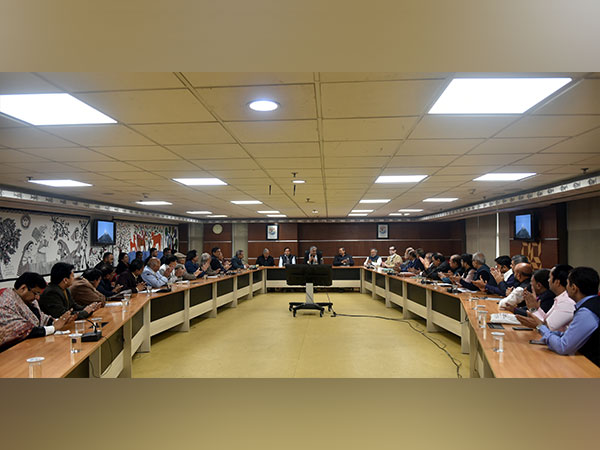 Union Minister Bhupender Yadav met Jain community members who have been urging to protect the sanctity of Sammed Shikhar. (Photo: Bhupender Yadav Twitter)