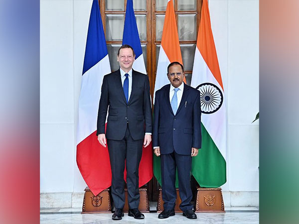 National Security Advisor (NSA) Ajit Doval and Emmanuel Bonne, Diplomatic Advisor to French President Emmanuel Macron. (Photo Credit: French envoy Twitter)