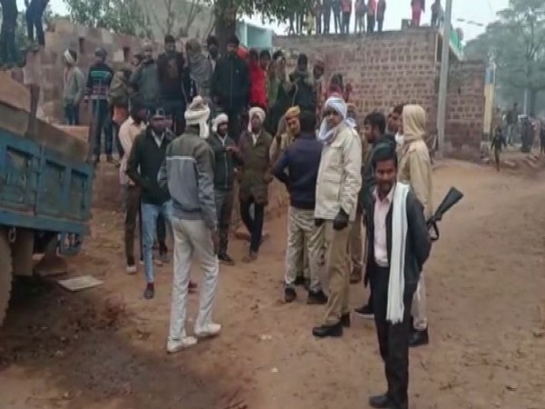 Locals attack an SIT during a raid on illegal mining activity in Rajasthan's Dholpur  on Thursday(Photo/ANI)