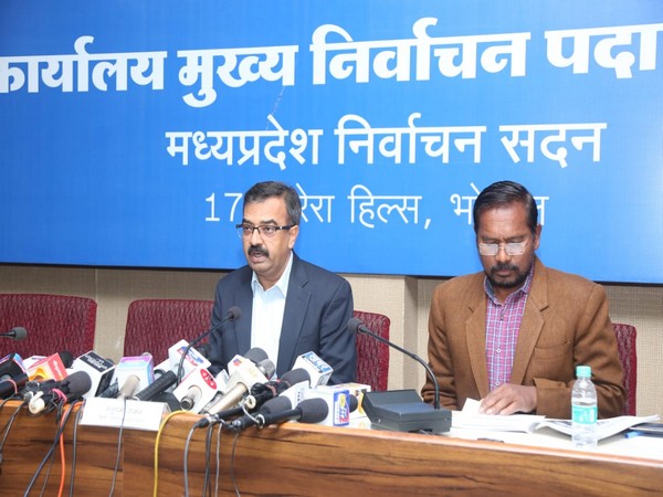 Chief Electoral Officer (CEO) Anupam Rajan addressing the mediapersons in Bhopal. (Photo/ANI)