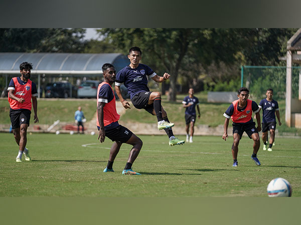 Sunil Chhetri during practice(Photo: Twitter@bengalurufc) 