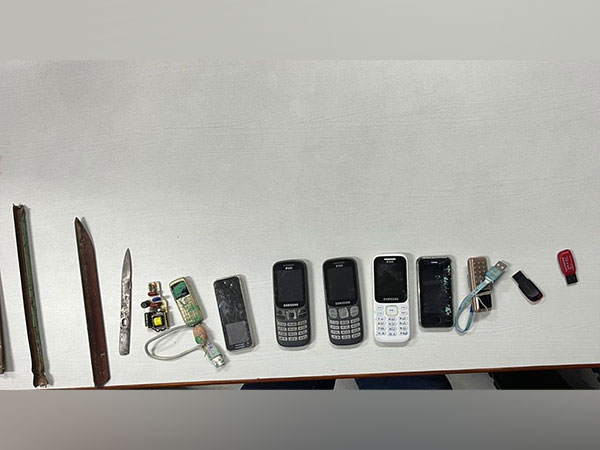 The mobile phones recovered from Mandoli Jail in Delhi. (Photo/ANI)