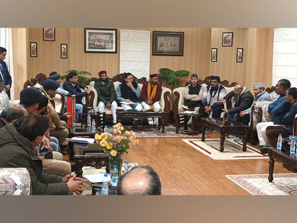Uttarakhand Chief Minister Puhskar Singh Dhami holding meeting (Photo/ANI)