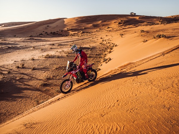 Adrien Van Beveren in action during Stage 5 of the Dakar Rally 2023 (Image: Honda Team)