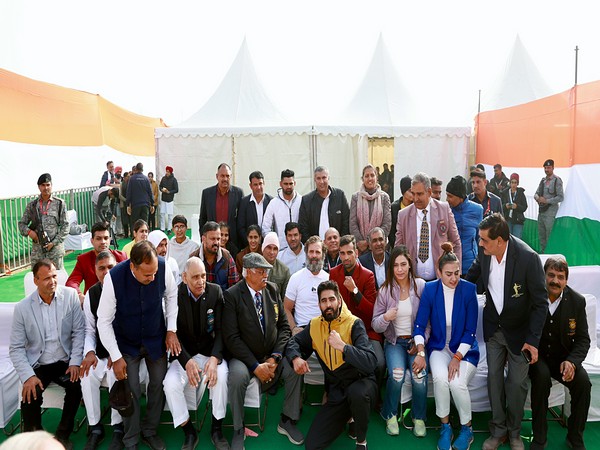 Rahul Gandhi interacts with the sportspersons in Haryana on Saturday. (Photo/ANI)