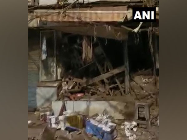 Visual of the structural collapse from Sadar bazar in Delhi (Photo/ANI)