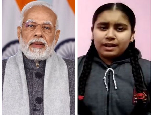 PM Modi and KV student Diya. (Photo/ANI)