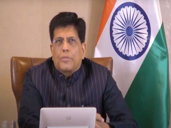 Union minister Piyush Goyal virtually participating in the 27th edition of the Wharton India Economic Forum