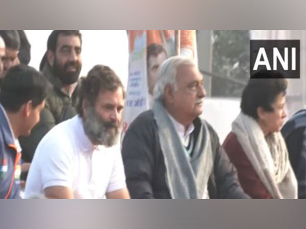 Congress leader Rahul Gandhi wachtes a Kabbadi match in Karnal, Haryana. (Photo/ANI)