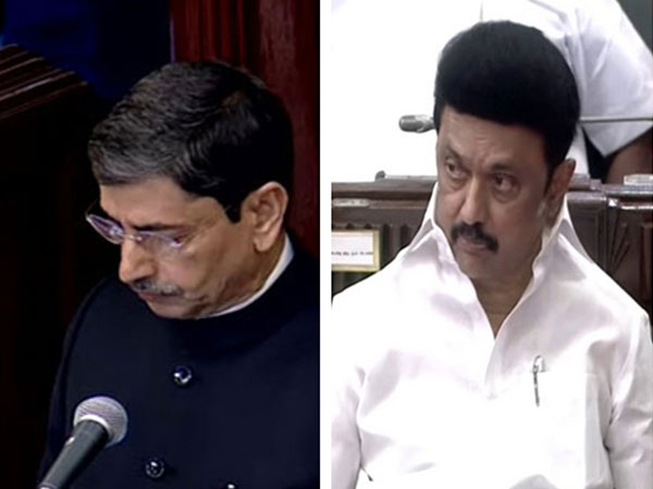 (From Left) TN governor RN Ravi and CM MK Stalin (Photo/ANI)