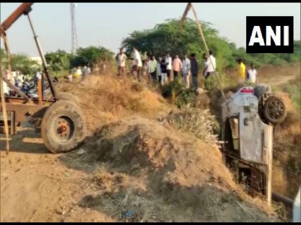 Car recovered from the site of accident in Siddipet, Telangana (Photo/ANI)