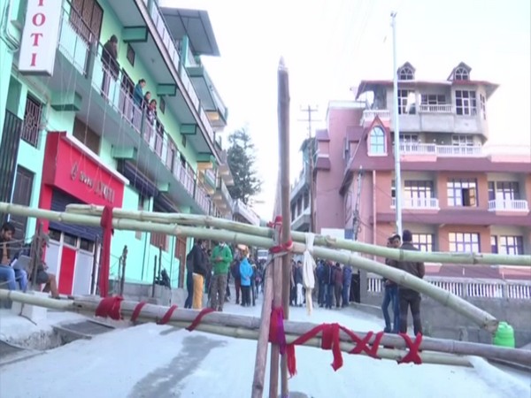 Road between Hotel Malari Inn and Hotel Mount View in Joshimath blocked (Photo/ANI)